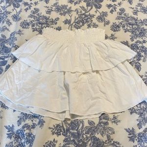 White Ruffle Flowy mini skirt from Princess polly